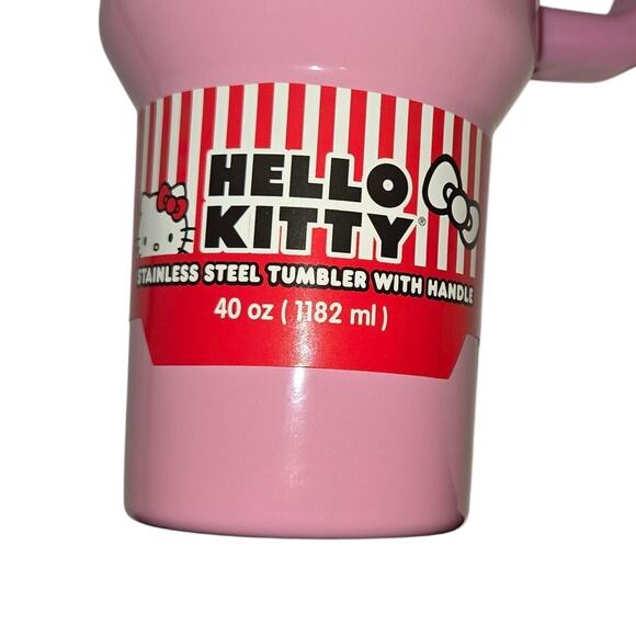 Hello Kitty 40 oz Stainless Steel Tumbler Pink with Lid and Straw - Picture 5 of 6